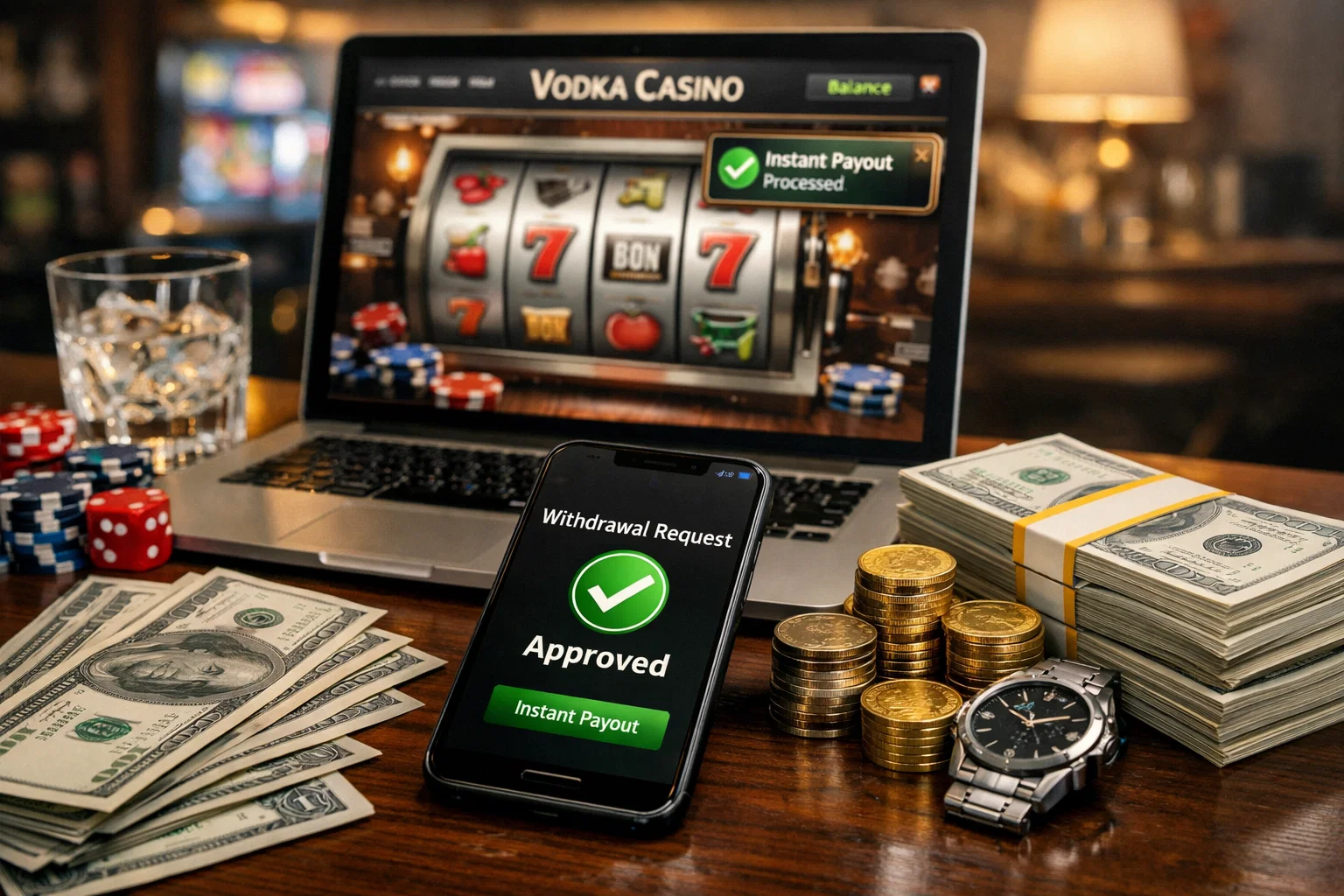 Выплаты в Vodka Казино