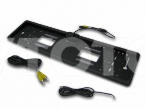 Камера заднего вида в рамке для номера черная.